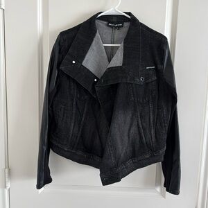 Mixed media denim jacket